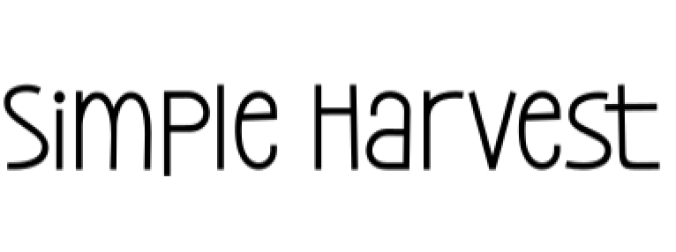 Simple Harvest Font Preview