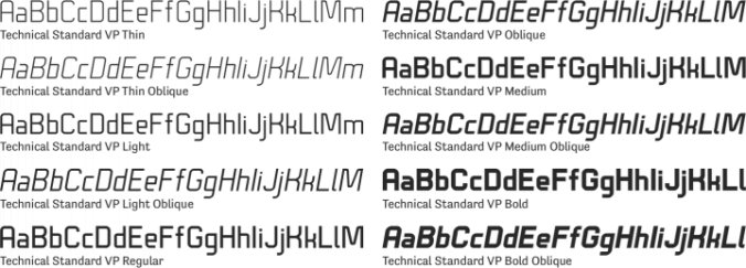 Technical Standard VP Font Preview