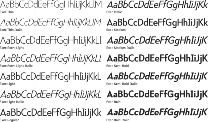 Exec Font Preview