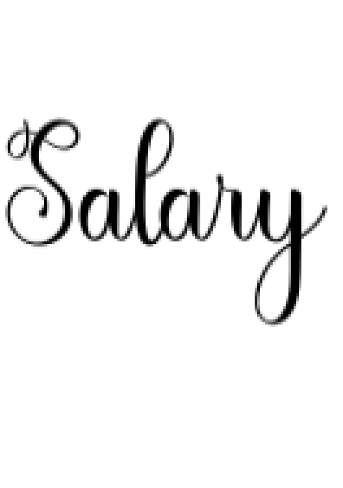 Salary Font Preview