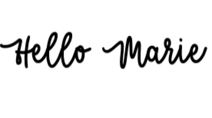 Hello Marie Font Preview