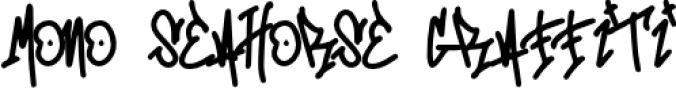 Mono Seahorse Graffiti Font Preview