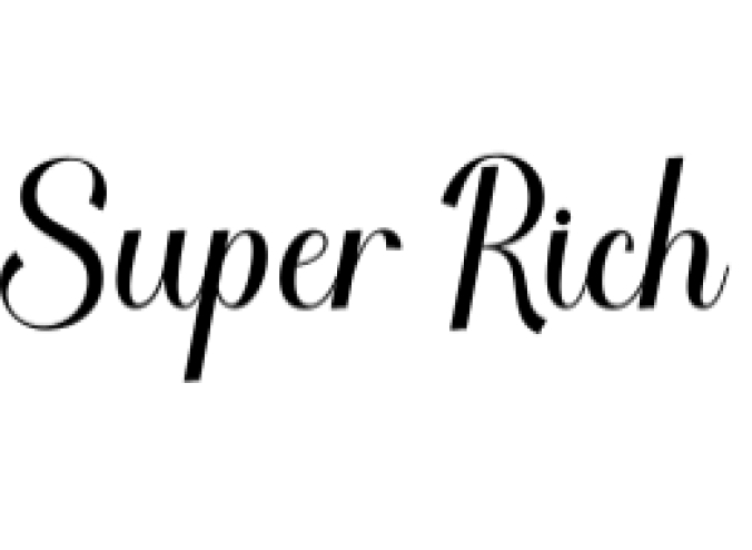 Super Rich Font Preview