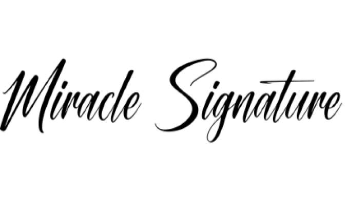 Miracle Signature Font Preview