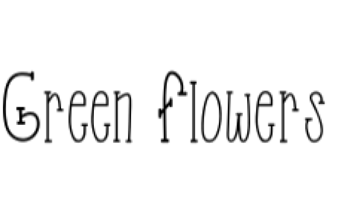 Green Flowers Font Preview