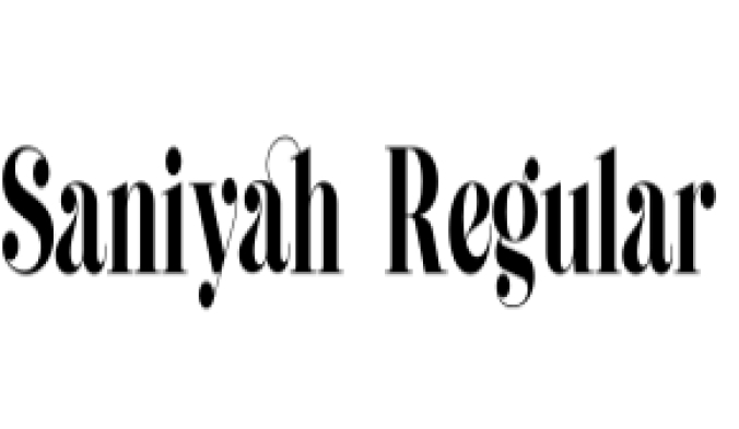 Saniyah Font Preview