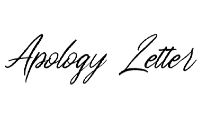 Apology Letter Font Preview