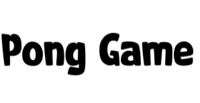 Pong Game Font Preview