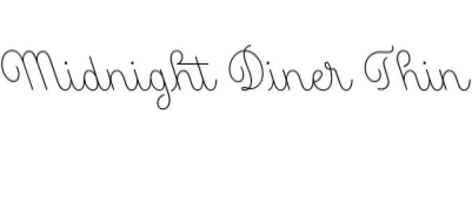 Midnight Diner Thin Font Preview