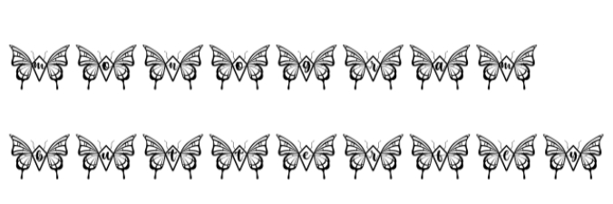 Butterfly Wings Monogram Font Preview