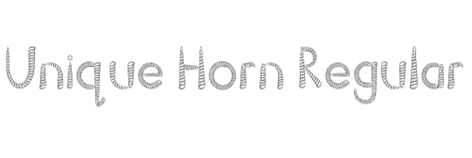 Unique Horn Font Preview