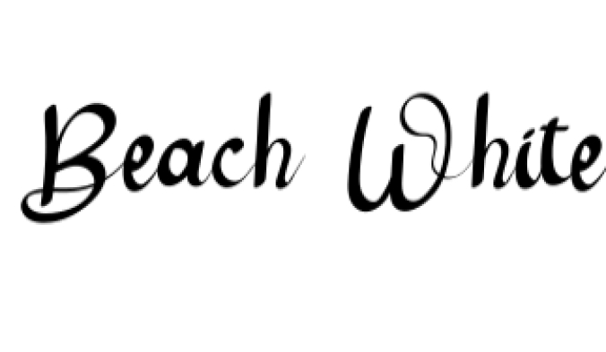 Beach White Font Preview