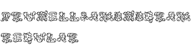 Prunellia Monogram Font Preview