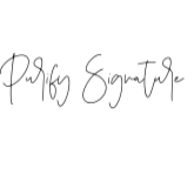 Purify Signature Font Preview
