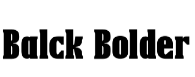 Black Bolder Font Preview
