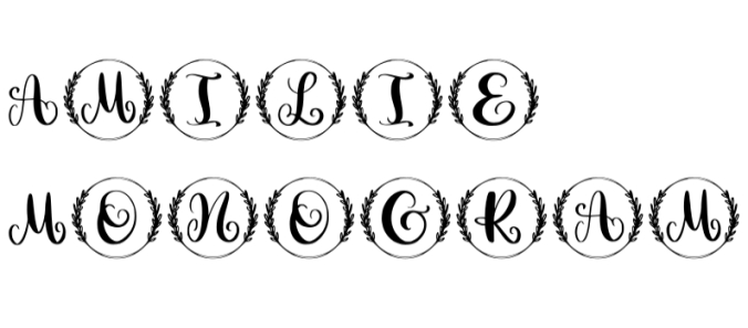 Amilie Monogram Font Preview