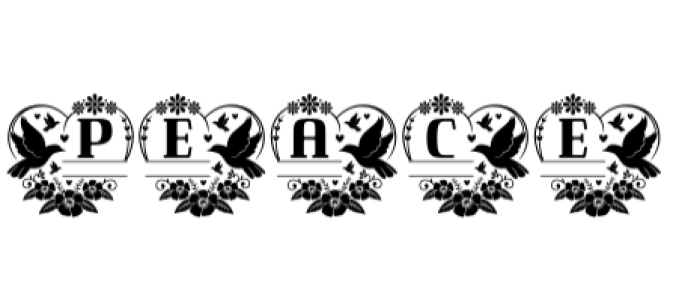 Peace Monogram Font Preview