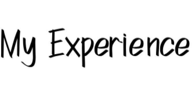 My Experience Font Preview