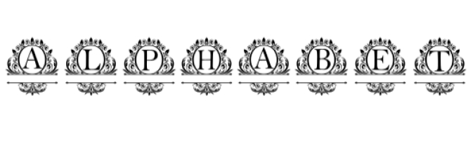Alphabet Monogram Font Preview