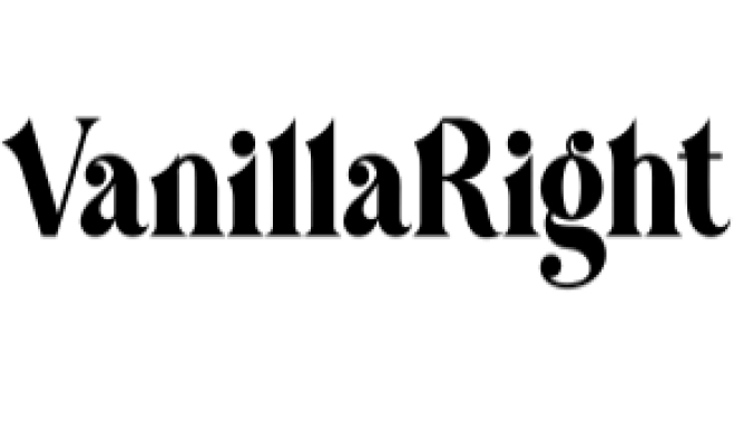 Vanila Right Font Preview