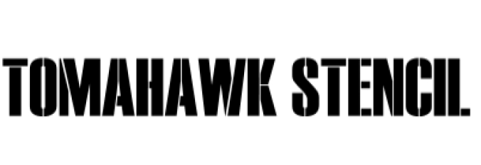 Tomahawk Stencil Font Preview