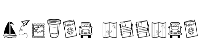 Travel Doodle Font Preview