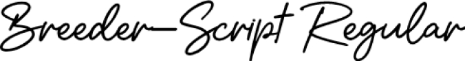 Breeder - Scrip Font Preview