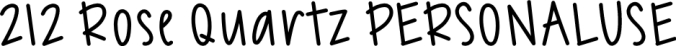212 Rose Quartz PERSONALUSE Font Preview