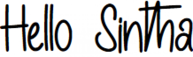 Hello Sintha Font Preview