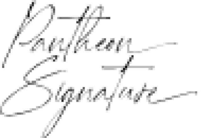 Pantheon Signature Font Preview