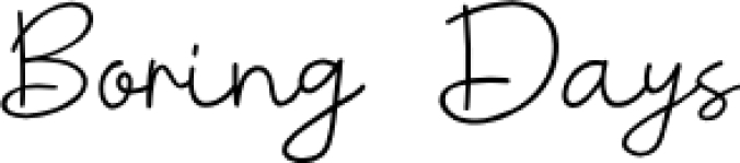 Boring Days Font Preview