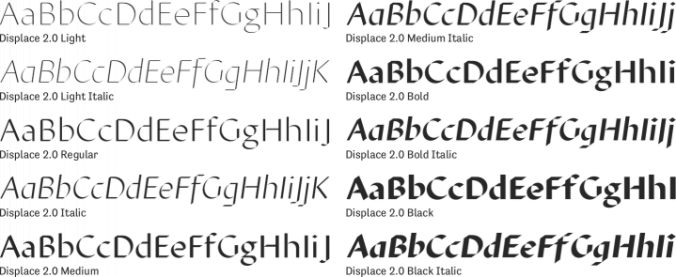 Displace 2.0 Font Preview