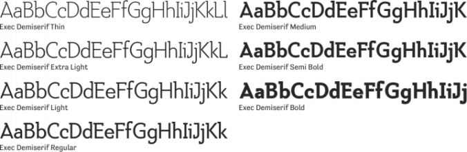 Exec Demiserif Font Preview