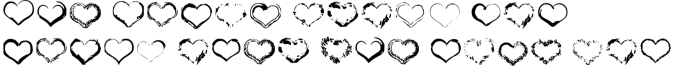 Grunge Hearts Font Preview