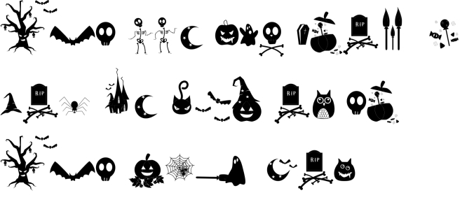 Halloween Dingbats Font Preview