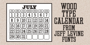 Wood Type Calendar JNL Font Download