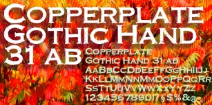 Copperplate Gothic Hand 31AB Font Download