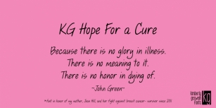 KG Hope For A Cure Font Download