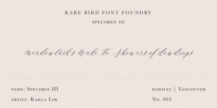 Rare Bird Specimen III Font Download