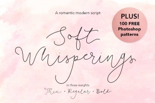Soft Whisperings and 100 Extras Font Download