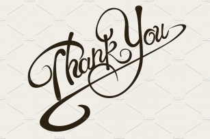 Thank you card. Vector Font Download