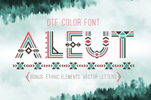 Tribal Aleut OTF color font. Font Download