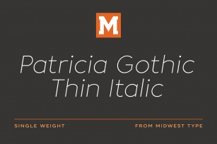 Patricia Gothic Thin Italic Font Download