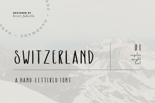 Switzerland / hand lettered font Font Download