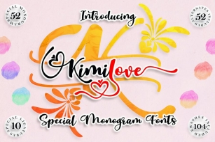 Kimilove // Monogram Script Font Font Download
