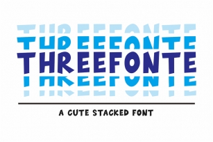 Threefonte - Cute Stacked Font Font Download