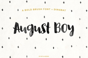 August Boy Bold brush font + Dingbat Font Download