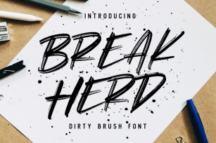 Break Herd  - Dirty Brush Font Font Download