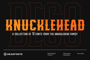 Knucklehead Deco | Vintage Font Font Download