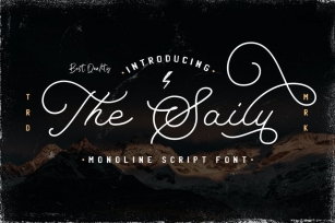 The Saily - Monoline Retro Script Font Font Download